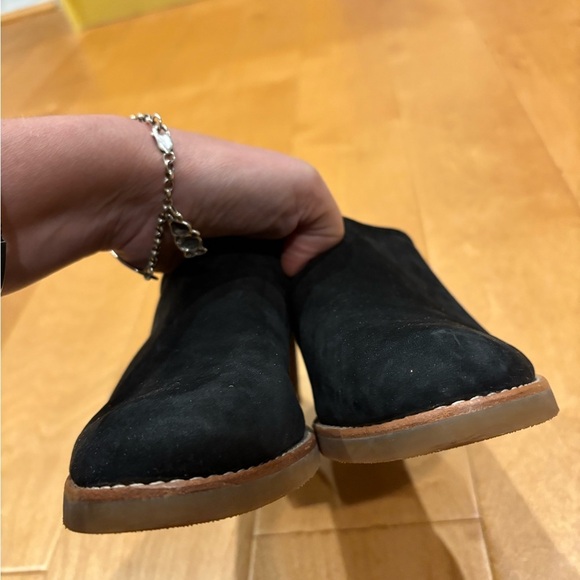 All Black Anthropologie fold-back booties mules black 38.5 7.5 - Picture 7 of 10